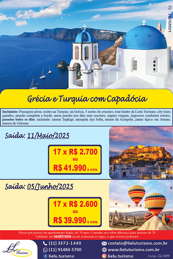 Promoção Grécia e Turquia - Lielu Turismo