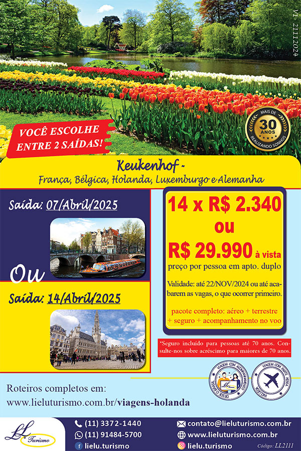 Promoção Keukenhof - Lielu Turismo