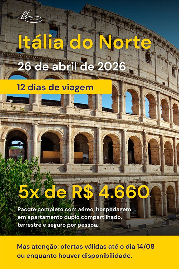 Promoção Itália do Norte - Lielu Turismo